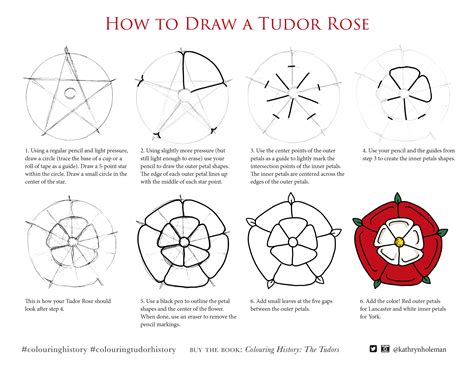 tudor rose steps to draw it